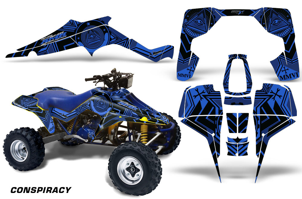 Suzuki LT500R Quadzilla Rear Fender Decal Sticker Set – Black Vinyl Graphics 1987-1990