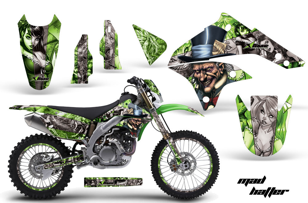 Motorcycle Graphics Kit - Team Background Decals Stickers For Kawasaki KLX450 (2008-2012 Models)